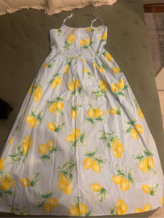 GAP Dresses & Skirts - GAP Light Blue Spaghetti-Strap Dress with Yellow Lemon Print